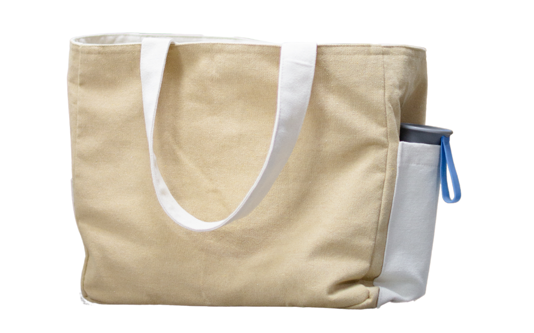 Reversible Two Tone Tote Bag with Drinkware Holder